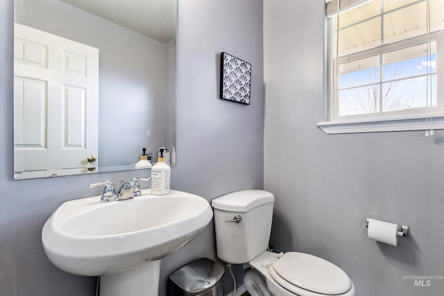 half bath featuring a sink and toilet