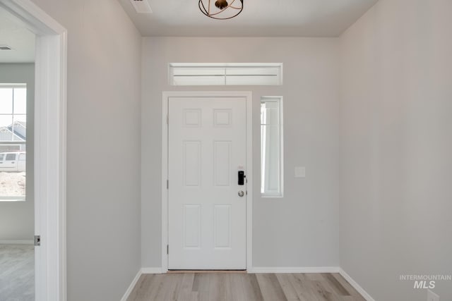 entryway featuring light hardwood / wood-style floors