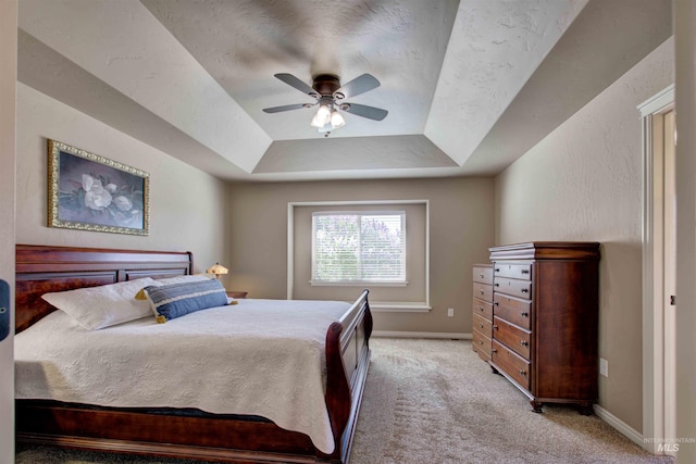 3623 E 3880 N, Kimberly, ID 83341 - bedroom with a tray ceiling, light carpet, and ceiling fan