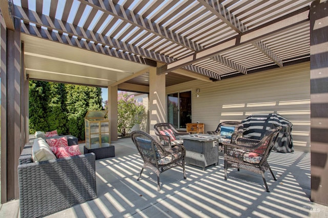 3623 E 3880 N, Kimberly, ID 83341 - view of patio featuring an outdoor living space with a fire pit and a pergola