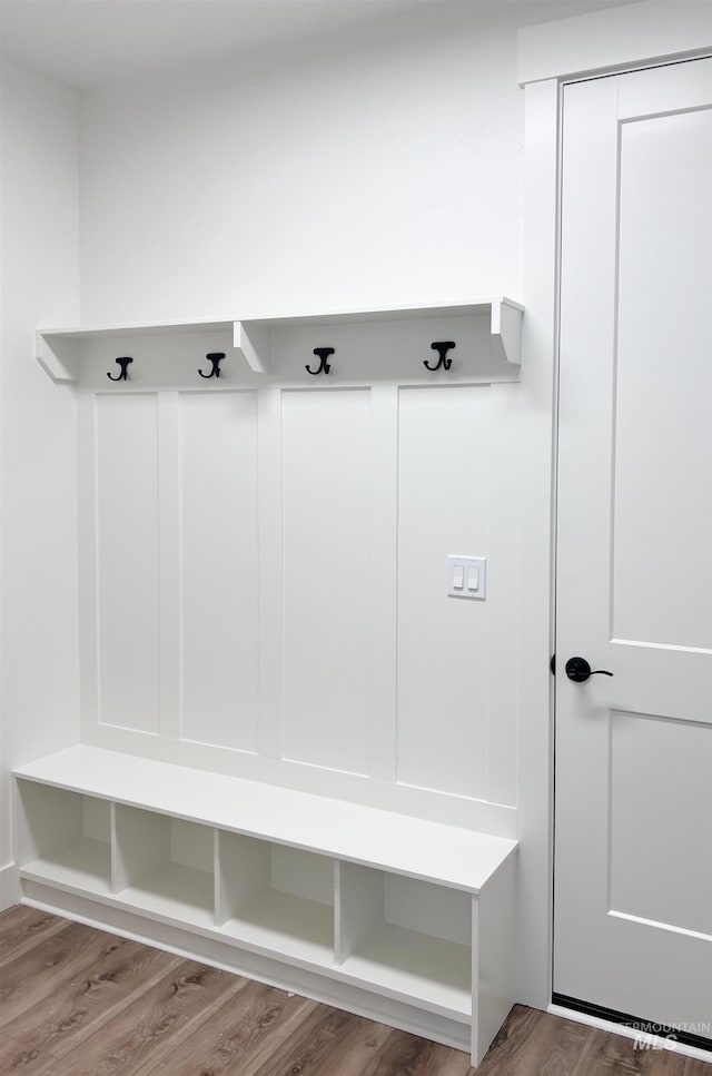 mudroom featuring wood finished floors