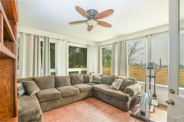 20169 Hoskins Rd, Caldwell, ID 83607 - interior space featuring ceiling fan and a healthy amount of sunlight