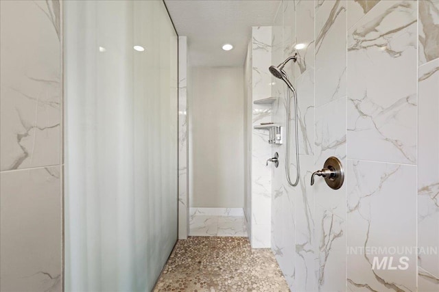 1480 N Colline Bello, Eagle, ID 83616 - full bath featuring a marble finish shower and recessed lighting