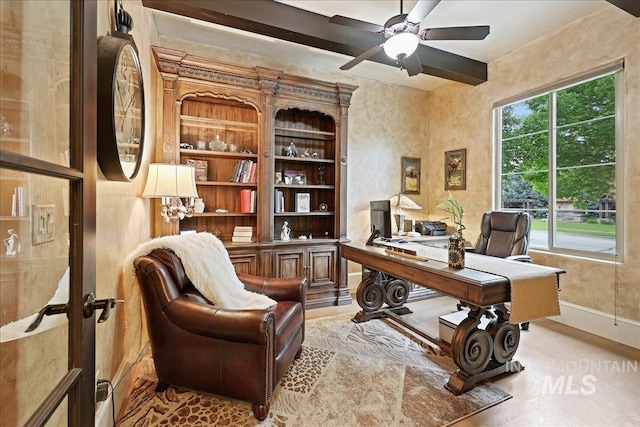 1480 N Colline Bello, Eagle, ID 83616 - home office with a ceiling fan and baseboards