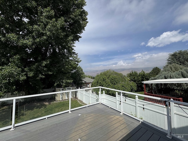 1128 30th St, Lewiston, ID 83501 - wooden deck with a lawn