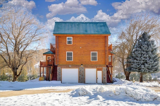 exterior space featuring a garage