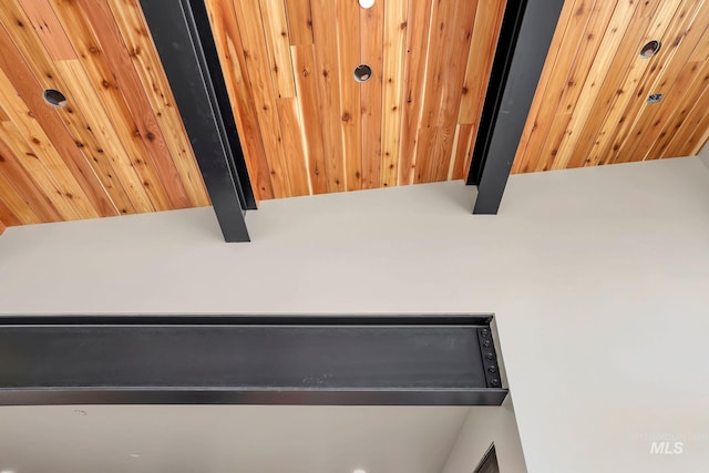 112 N Loop, New Meadows, ID 83654 - detailed view of a wooden ceiling with exposed beams