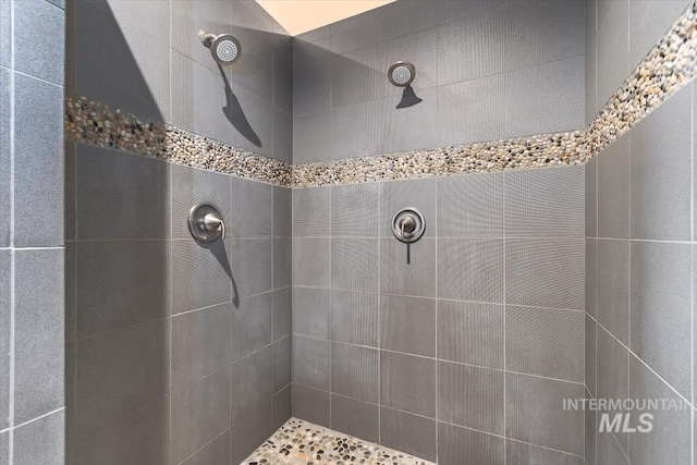 bathroom with tiled shower