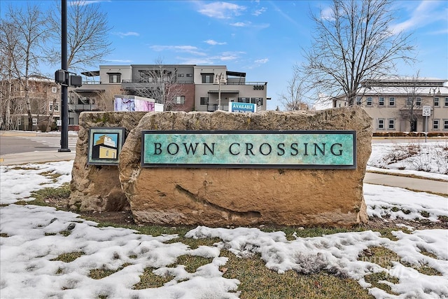 view of community sign