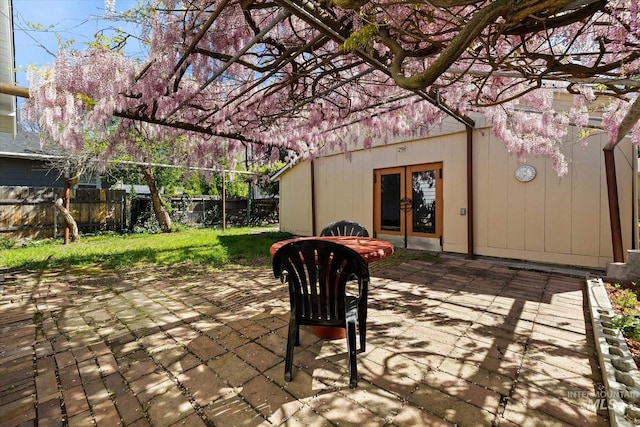 1806 N 28th St, Boise, ID 83703 - view of patio featuring french doors and a fenced backyard