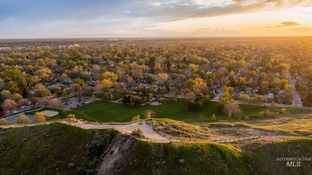 1806 N 28th St, Boise, ID 83703 - aerial view of property and surrounding area featuring a heavily wooded area