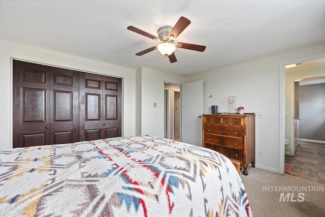 1910 E 3950 N, Filer, ID 83328 - bedroom featuring carpet flooring, a closet, ceiling fan, and a textured ceiling
