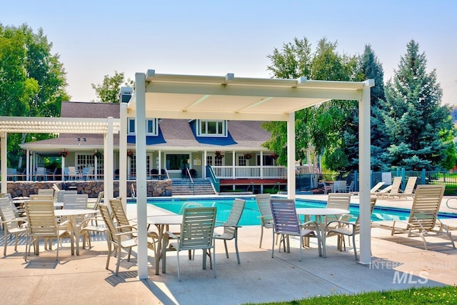5158 S Surprise Way, Boise, ID 83716 - community pool with fence and a patio area