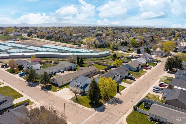 aerial view with a residential view