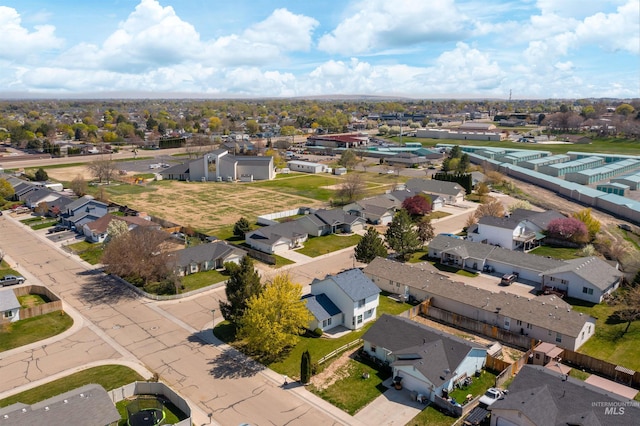drone / aerial view with a residential view