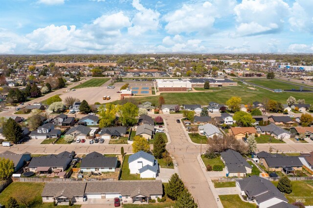 drone / aerial view with a residential view