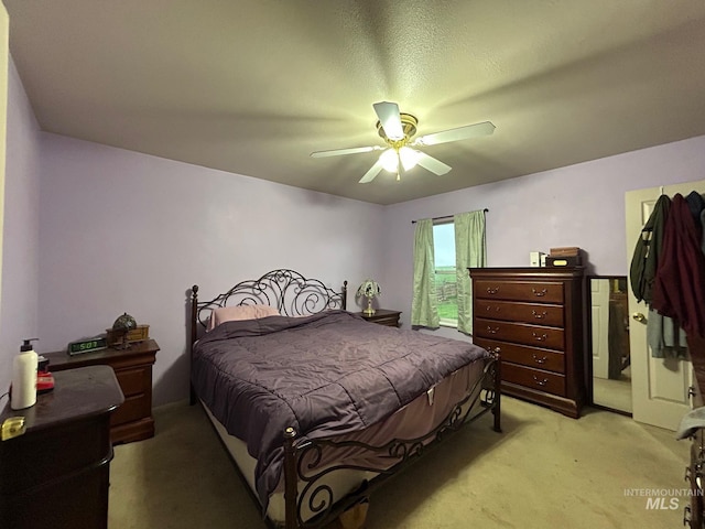 1585 Woodside Rd, Winchester, ID 83555 - bedroom with light carpet and ceiling fan