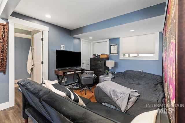 living room featuring hardwood / wood-style flooring