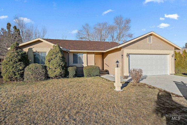 single story home featuring a garage