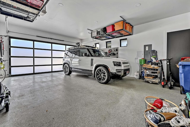 garage featuring electric panel