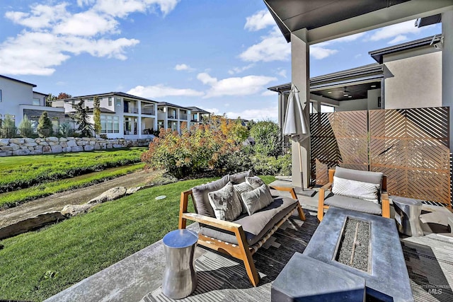 view of patio with outdoor lounge area