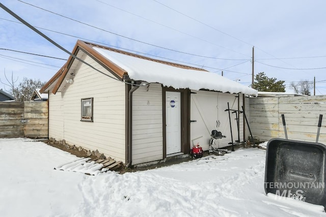 view of snow covered structure