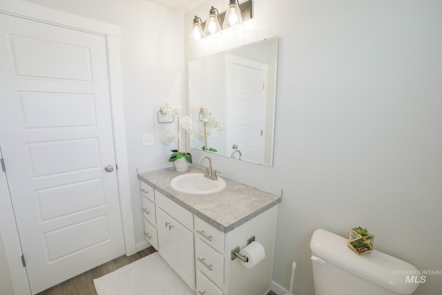 6073 W Mikonos St, Meridian, ID 83646 - bathroom featuring toilet, wood finished floors, and vanity