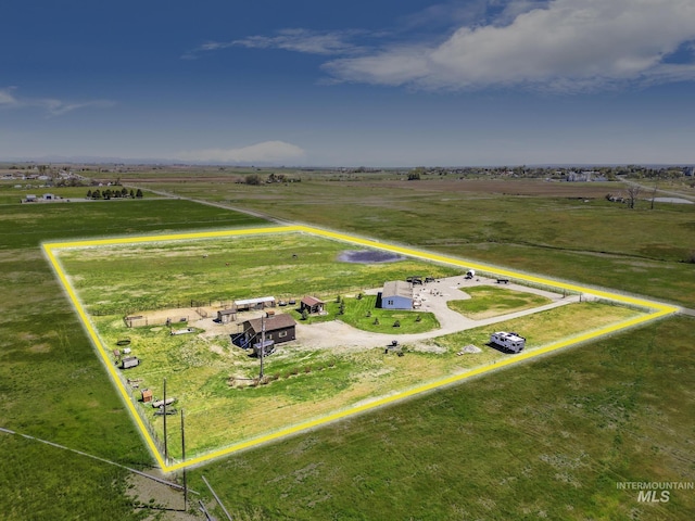 aerial view with a rural view