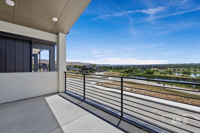 balcony with a water view