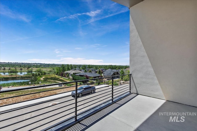 balcony with a water view