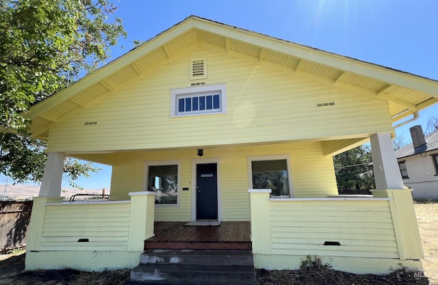 bungalow-style home with a porch