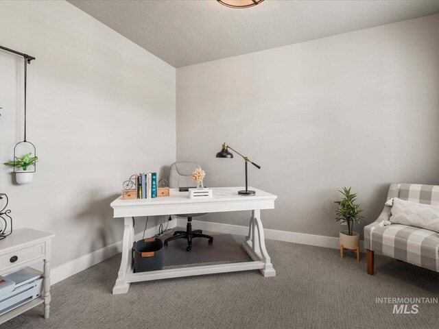 office featuring carpet flooring and baseboards