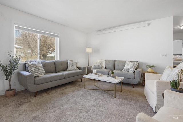 living room with carpet