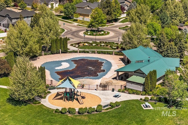 aerial perspective of suburban area