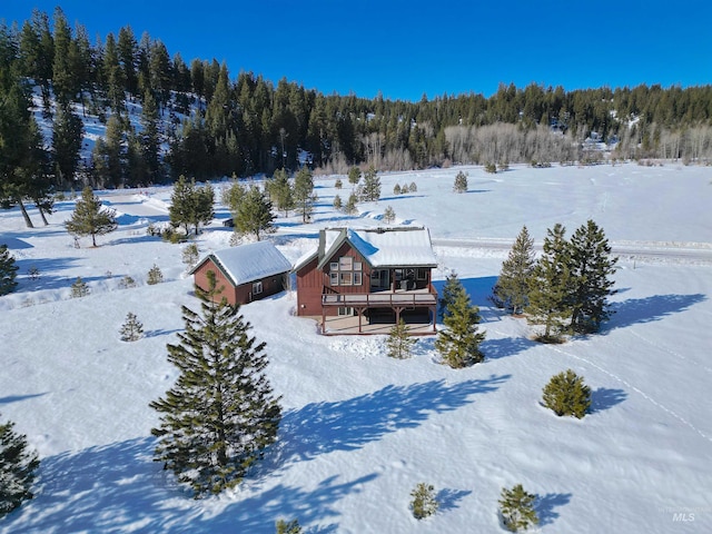 view of snowy aerial view