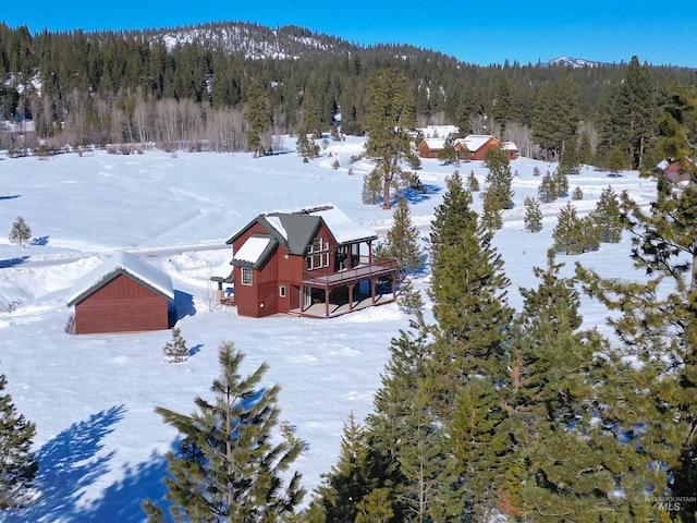 view of snowy aerial view