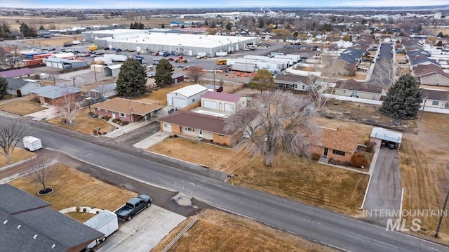 aerial view with a residential view