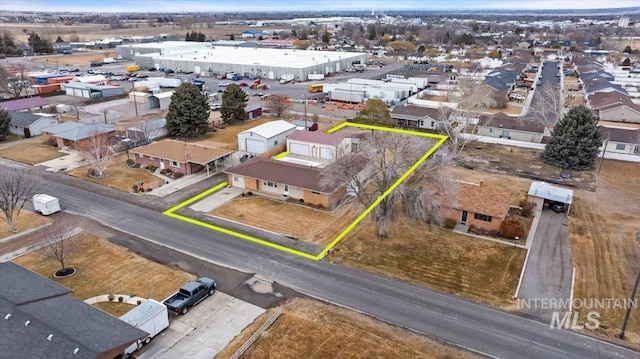 bird's eye view featuring a residential view