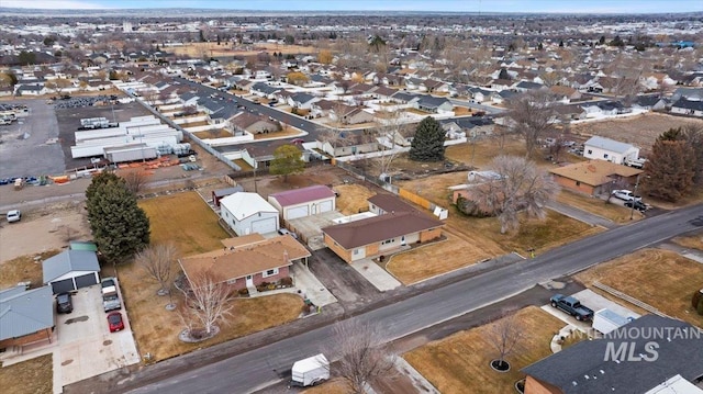 bird's eye view with a residential view