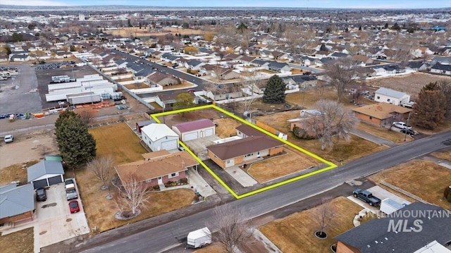 drone / aerial view with a residential view