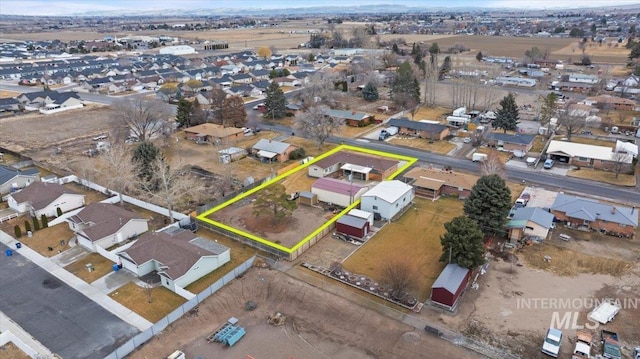 aerial view with a residential view