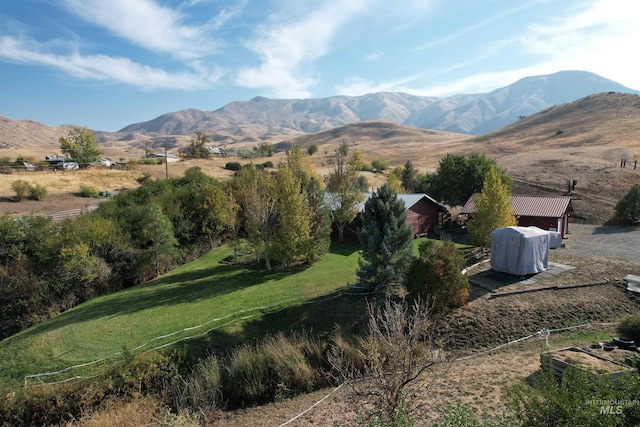 mountain view with a rural view