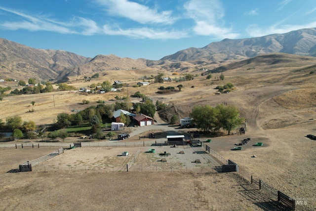 view of mountain feature featuring a rural view