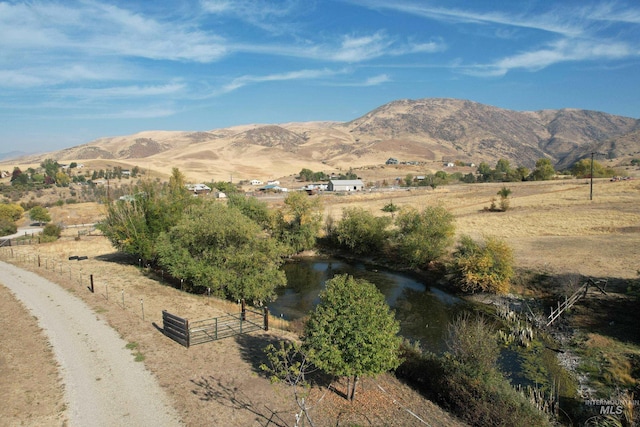 mountain view with a rural view