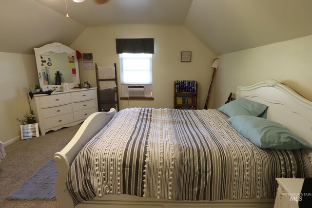 810 Pine St, Filer, ID 83328 - carpeted bedroom with vaulted ceiling and cooling unit