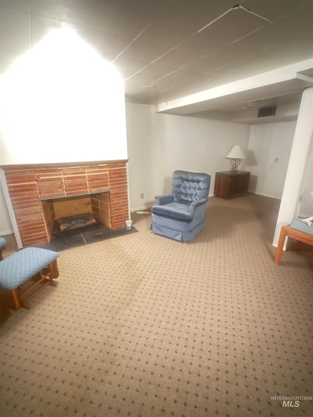 1403 W 16th St, Burley, ID 83318 - finished basement with a fireplace with flush hearth, carpet floors, and baseboards