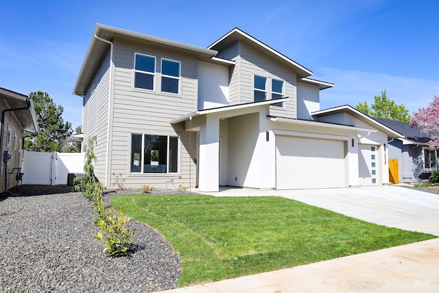 1038 E Fleetwood Ct, Boise, ID 83706 - view of front of property with concrete driveway, a gate, fence, and a front yard