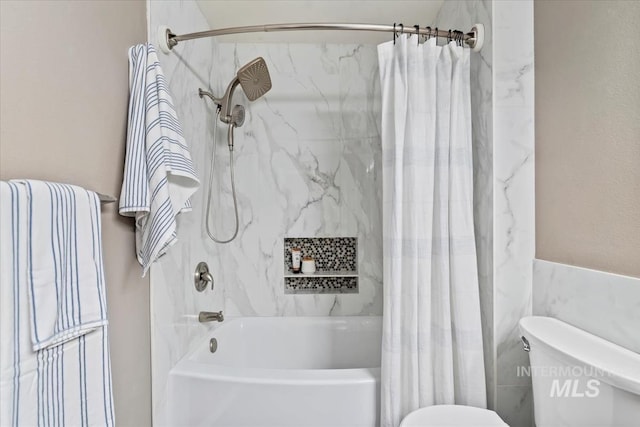 11909 W Patrina Dr, Boise, ID 83713 - full bath with toilet, shower / bath combo, and tile walls