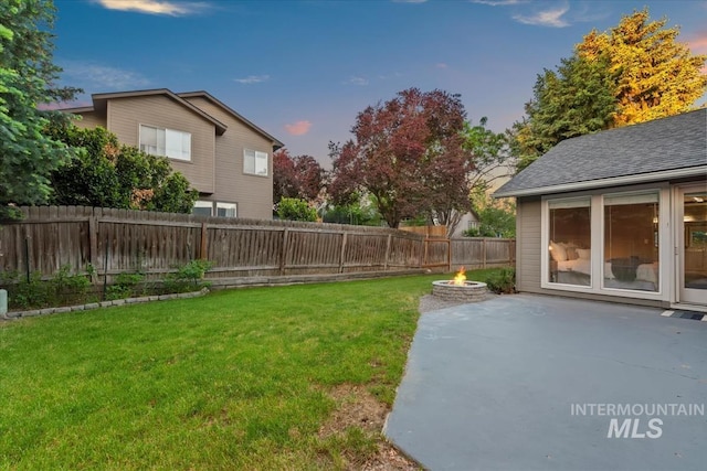 11909 W Patrina Dr, Boise, ID 83713 - view of yard with an outdoor fire pit and a patio area