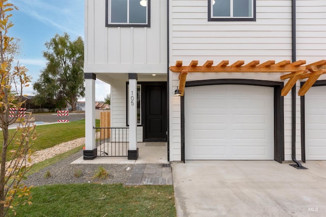 exterior space featuring concrete driveway